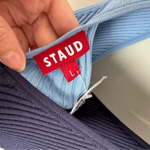 STAUD Hana Tank Sky Blue Navy NEW Large - Picture 3 of 4